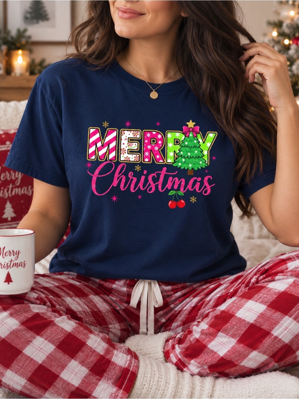 🍂🎄 LIKE THIS LISTING❣️ Fall to Christmas Tee Handmade Graphic Tees & More🌴 - Picture 4 of 8